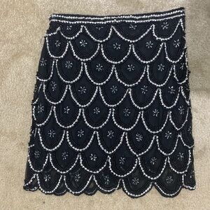 Yumi kim black beaded scallop hem skirt